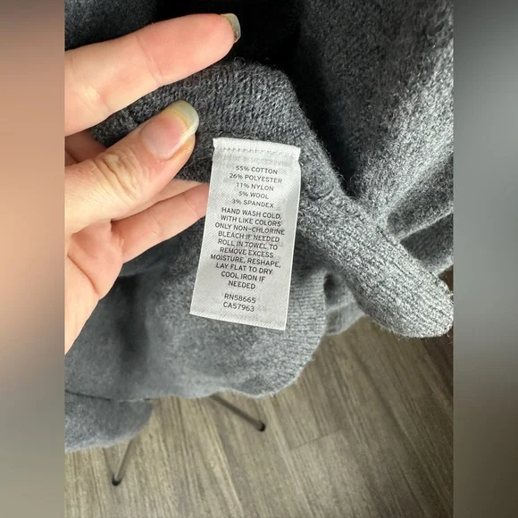 Treasure & Bond Gray Open Front Cotton Blend Cardigan Size Large (12-14) NWT - Picture 11 of 17